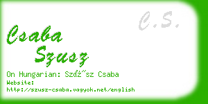 csaba szusz business card